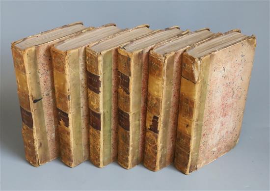 Shaw, Simeon - Nature Displayed in Heavens and on Earth ..., 6 vols, 8vo, half calf, all corners bumped,